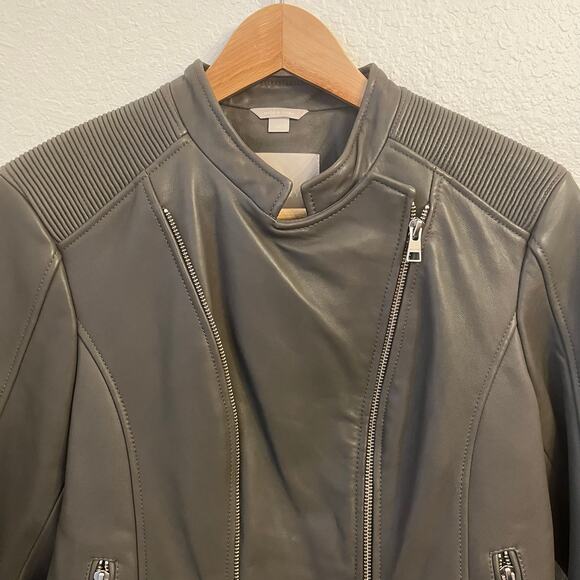 Soia & Kyo Gray Leather Jacket Size Small Genuine Lambskin - Picture 3 of 16